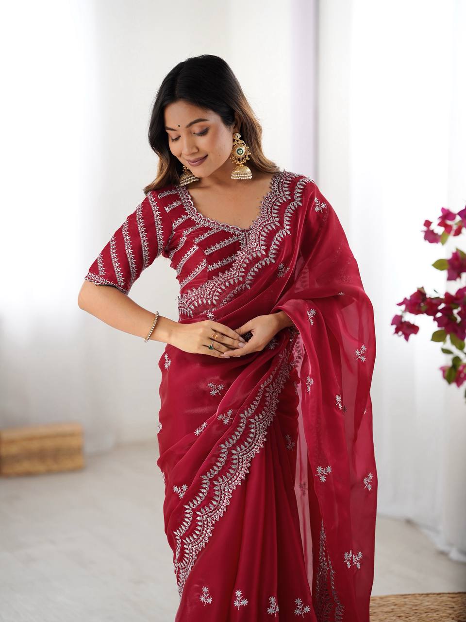 Embroidered Jimmy Chu Saree