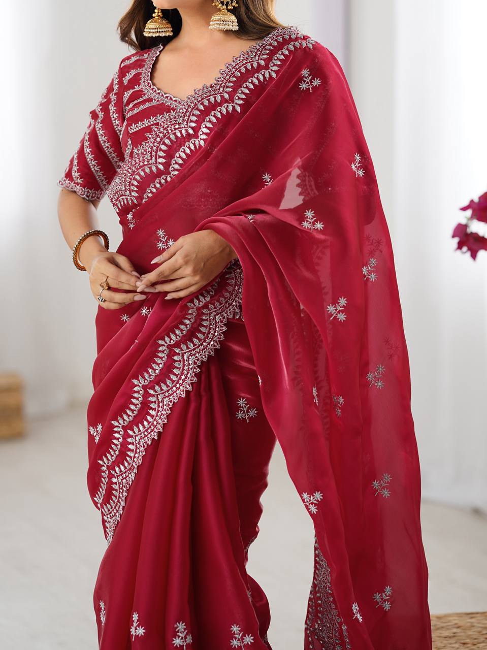 Embroidered Jimmy Chu Saree