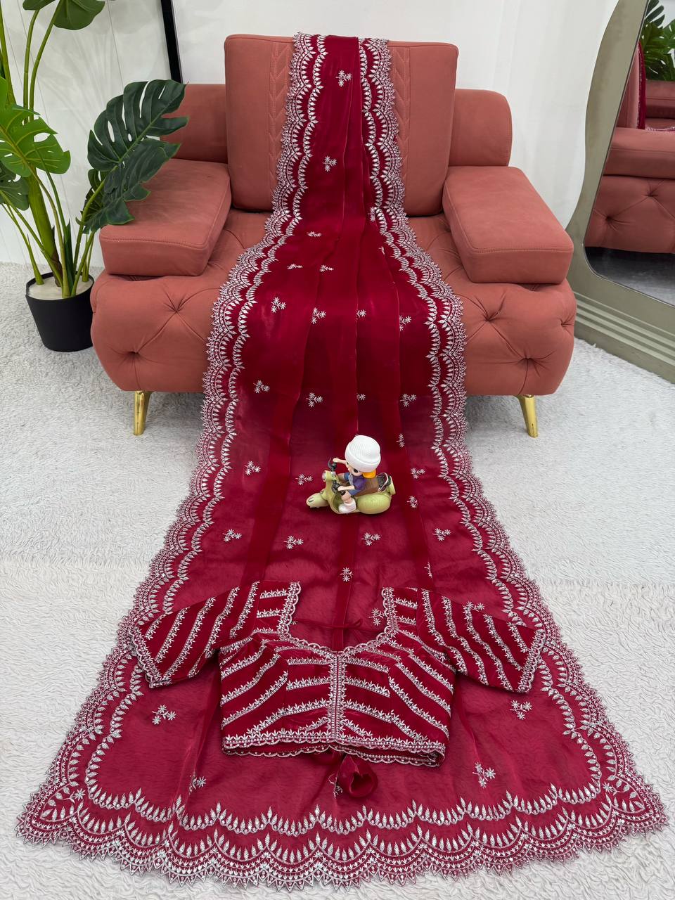 Embroidered Jimmy Chu Saree