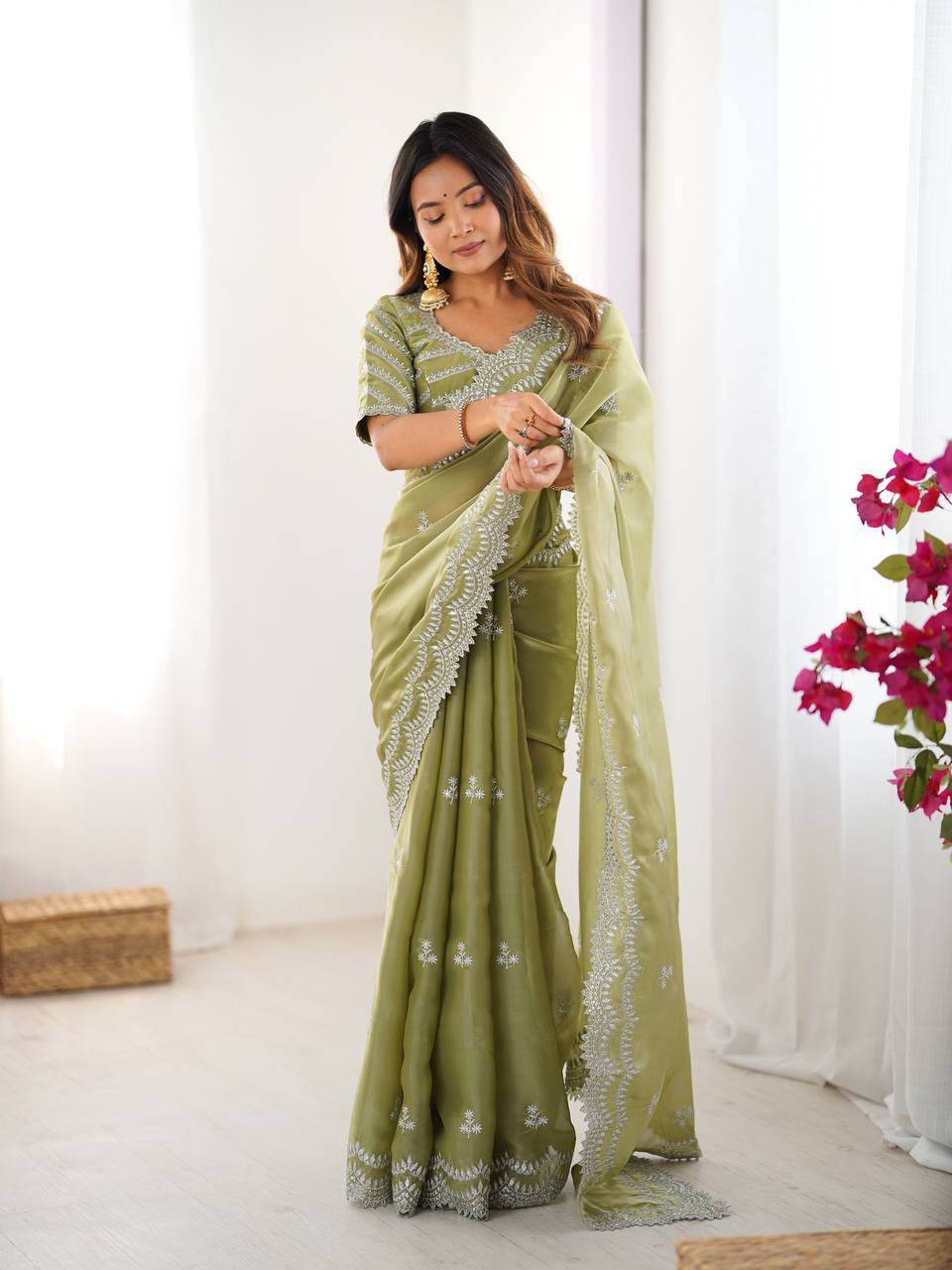 Embroidered Jimmy Chu Saree