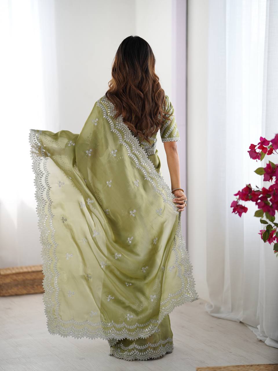 Embroidered Jimmy Chu Saree