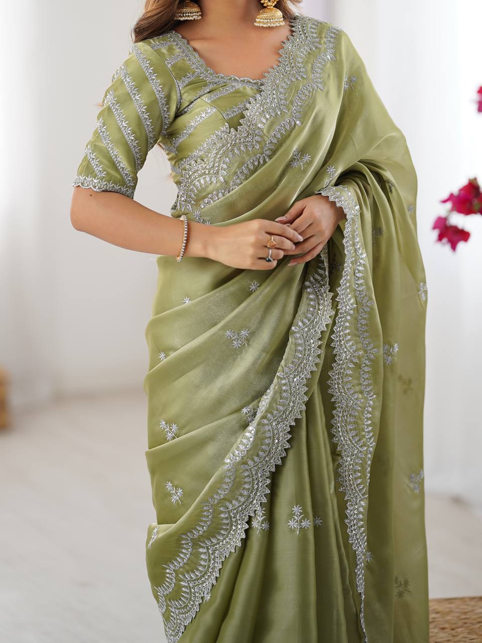 Embroidered Jimmy Chu Saree