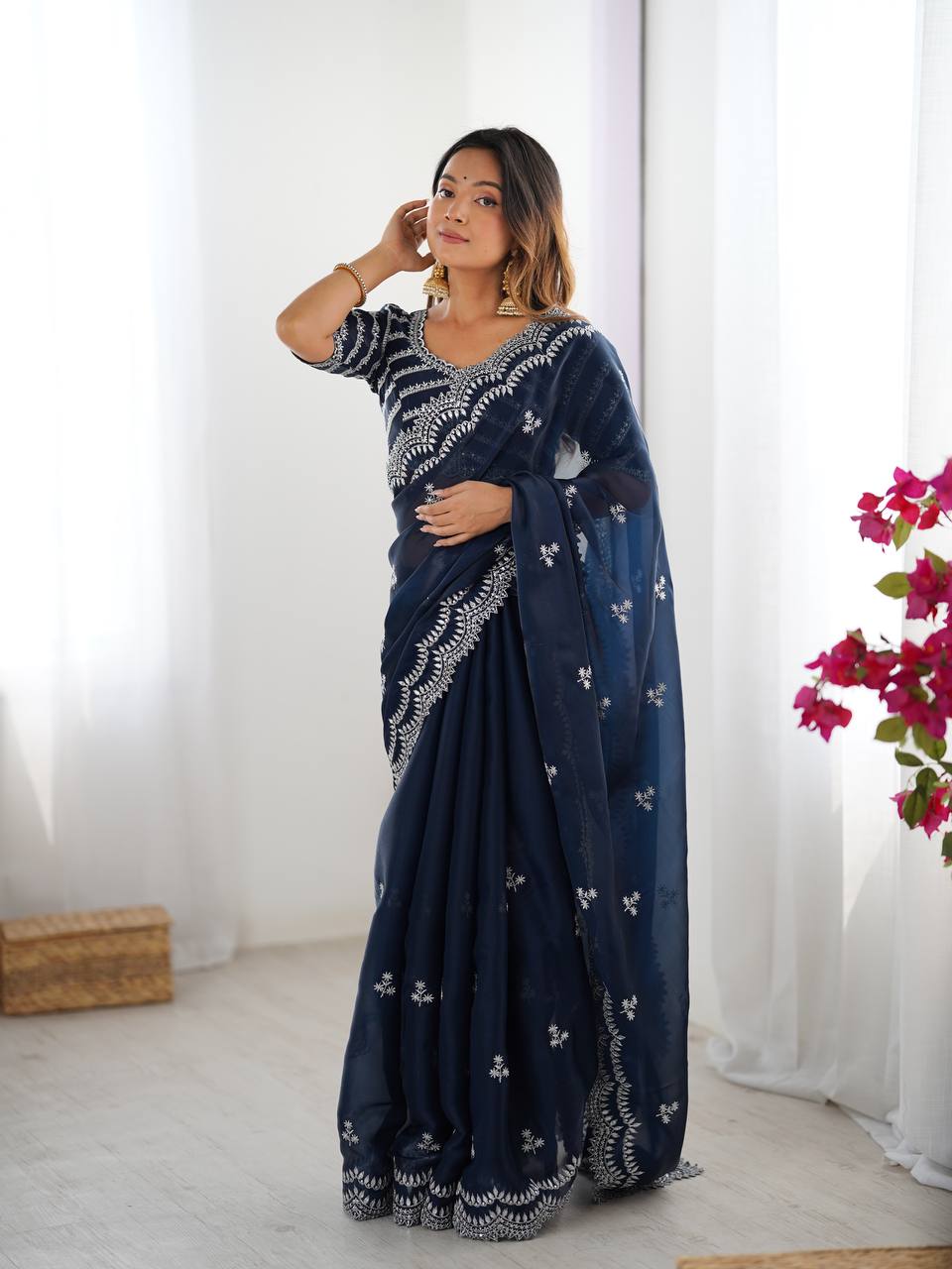 Embroidered Jimmy Chu Saree