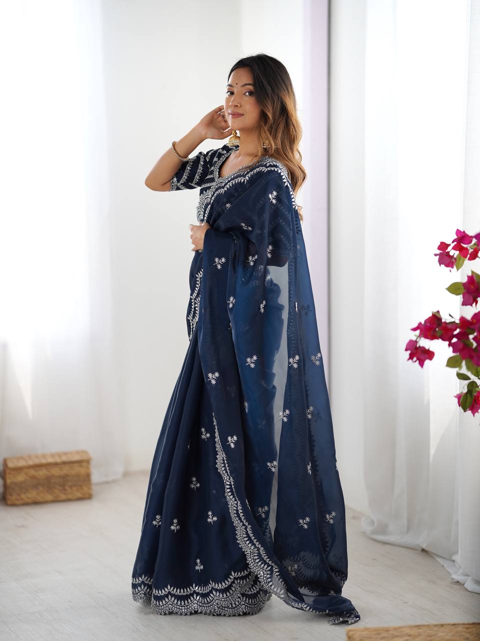 Embroidered Jimmy Chu Saree