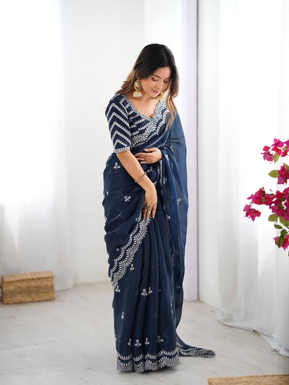 Embroidered Jimmy Chu Saree