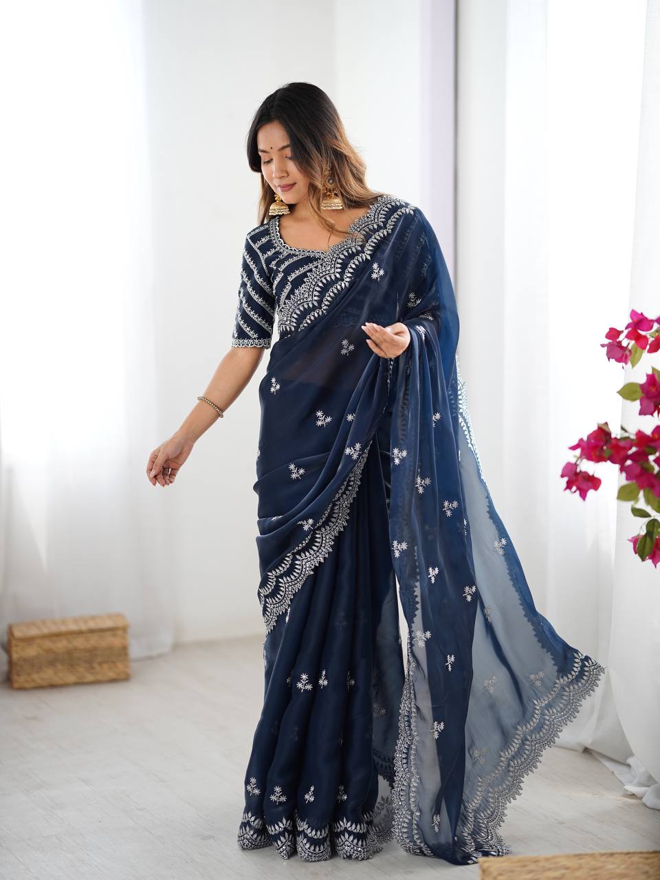 Embroidered Jimmy Chu Saree