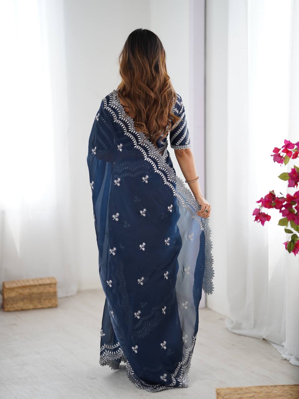 Embroidered Jimmy Chu Saree