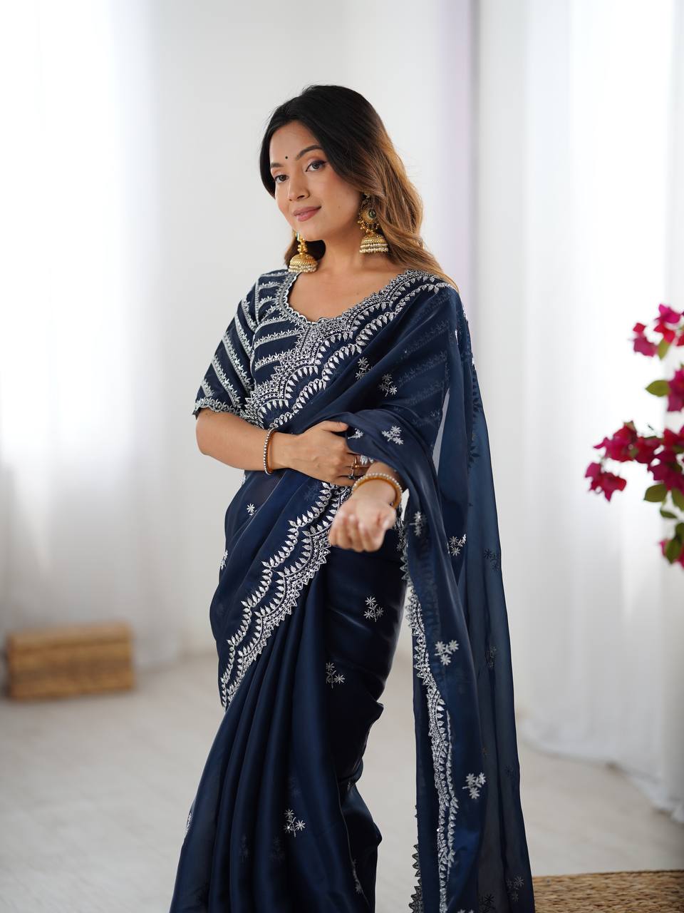 Embroidered Jimmy Chu Saree