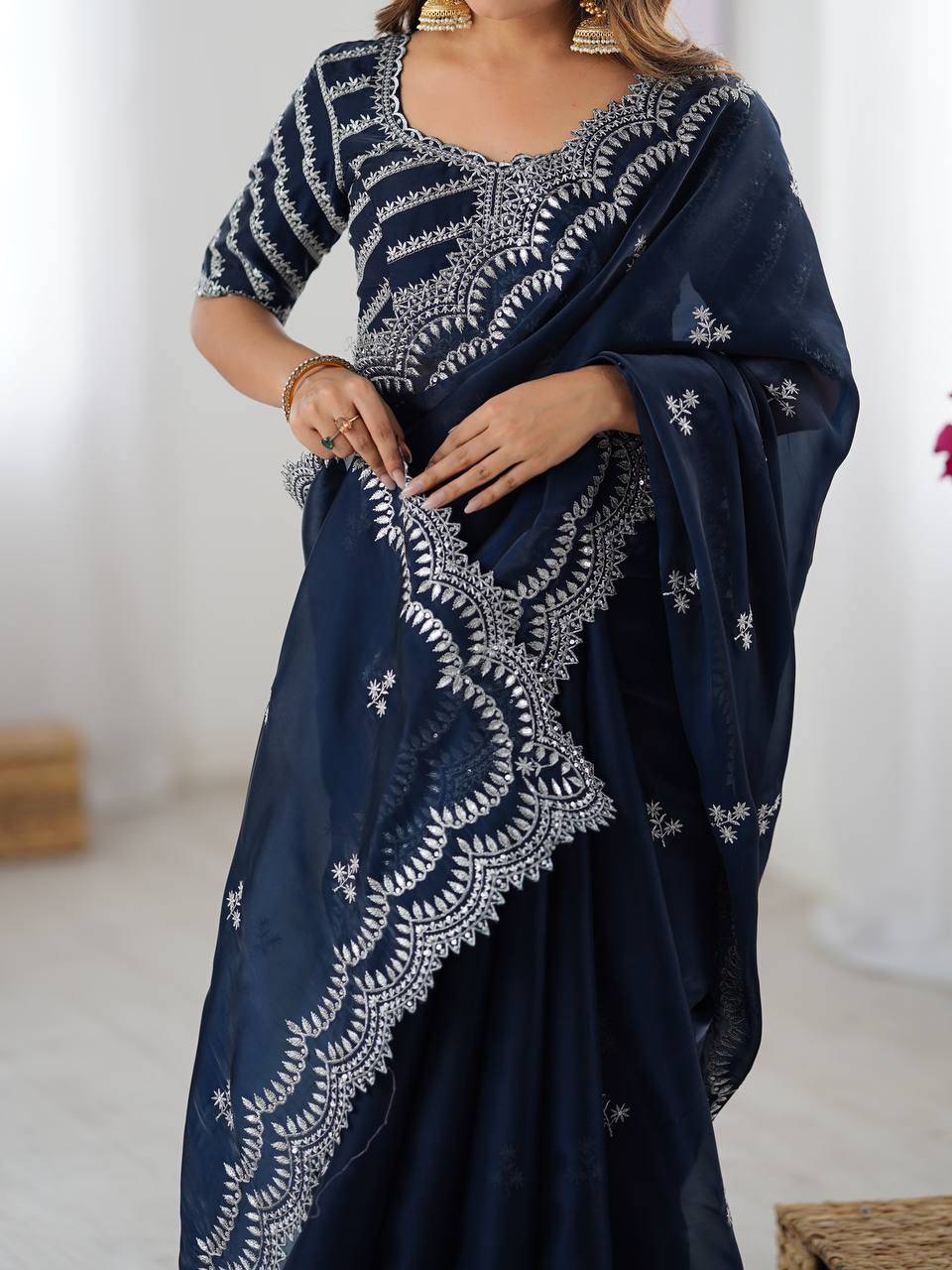 Embroidered Jimmy Chu Saree