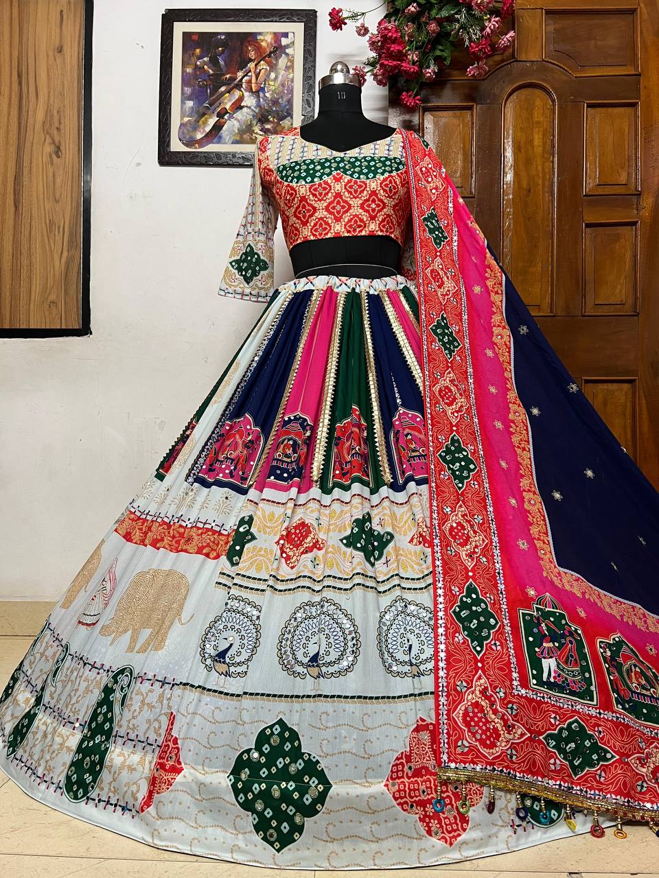 NEW DESIGNER PRINTED LAHENGA CHOLI