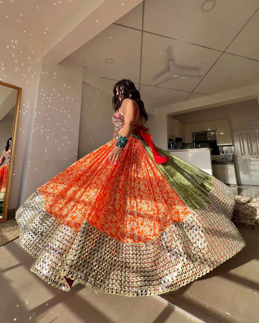 NEW DESIGNER PRINTED LAHENGA CHOLI