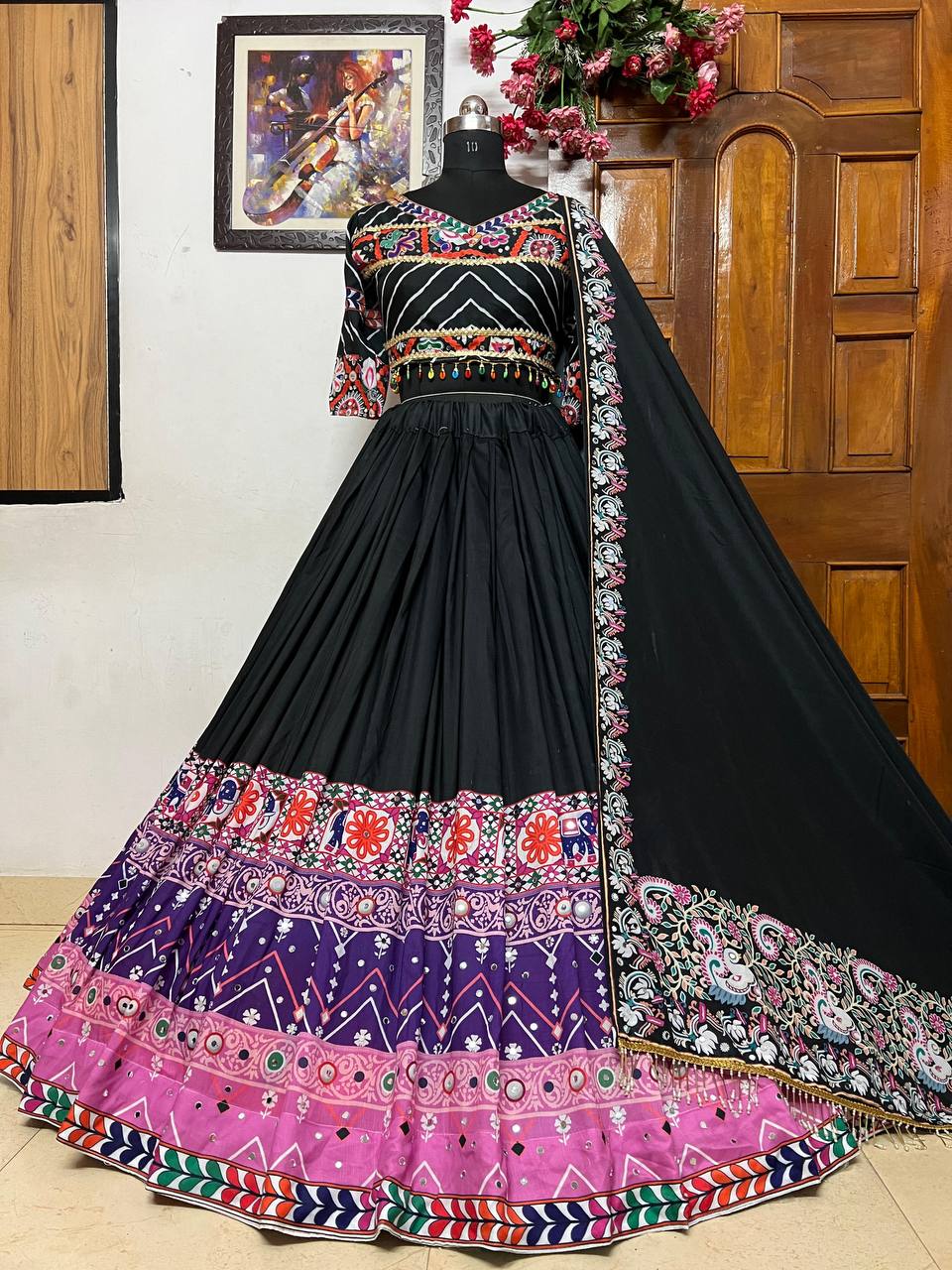 NEW NAVRATRI SPECIAL DESIGNER PRINTED LAHENGA CHOLI