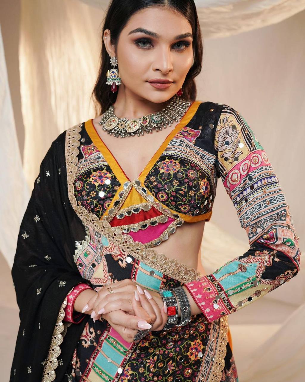 NEW NAVRATRI SPECIAL DESIGNER PRINTED LAHENGA CHOLI