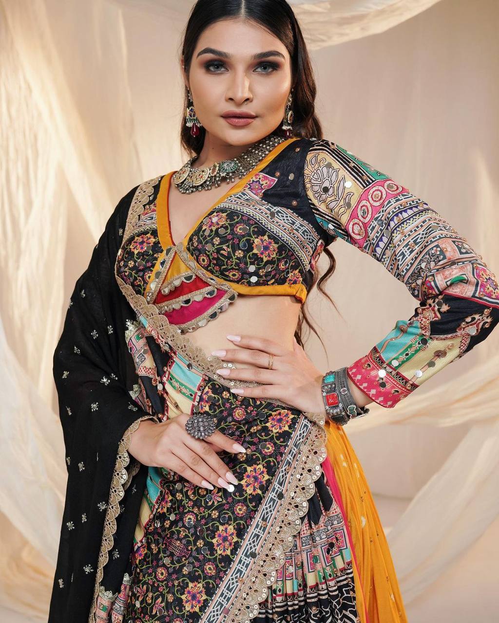 NEW NAVRATRI SPECIAL DESIGNER PRINTED LAHENGA CHOLI