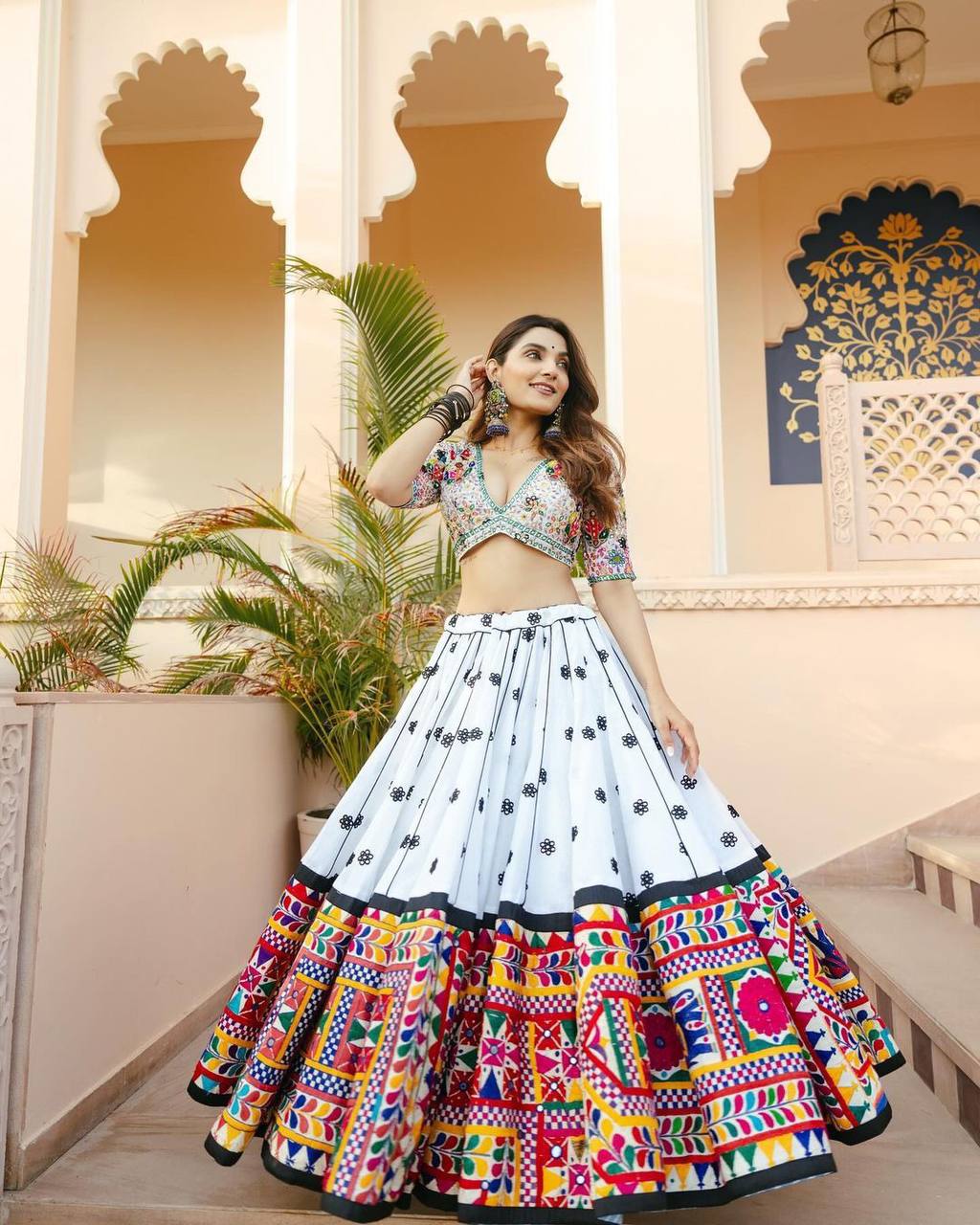 NEW NAVRATRI SPECIAL DESIGNER PRINTED &amp; *EMBROIDERIED* LAHENGA CHOLI