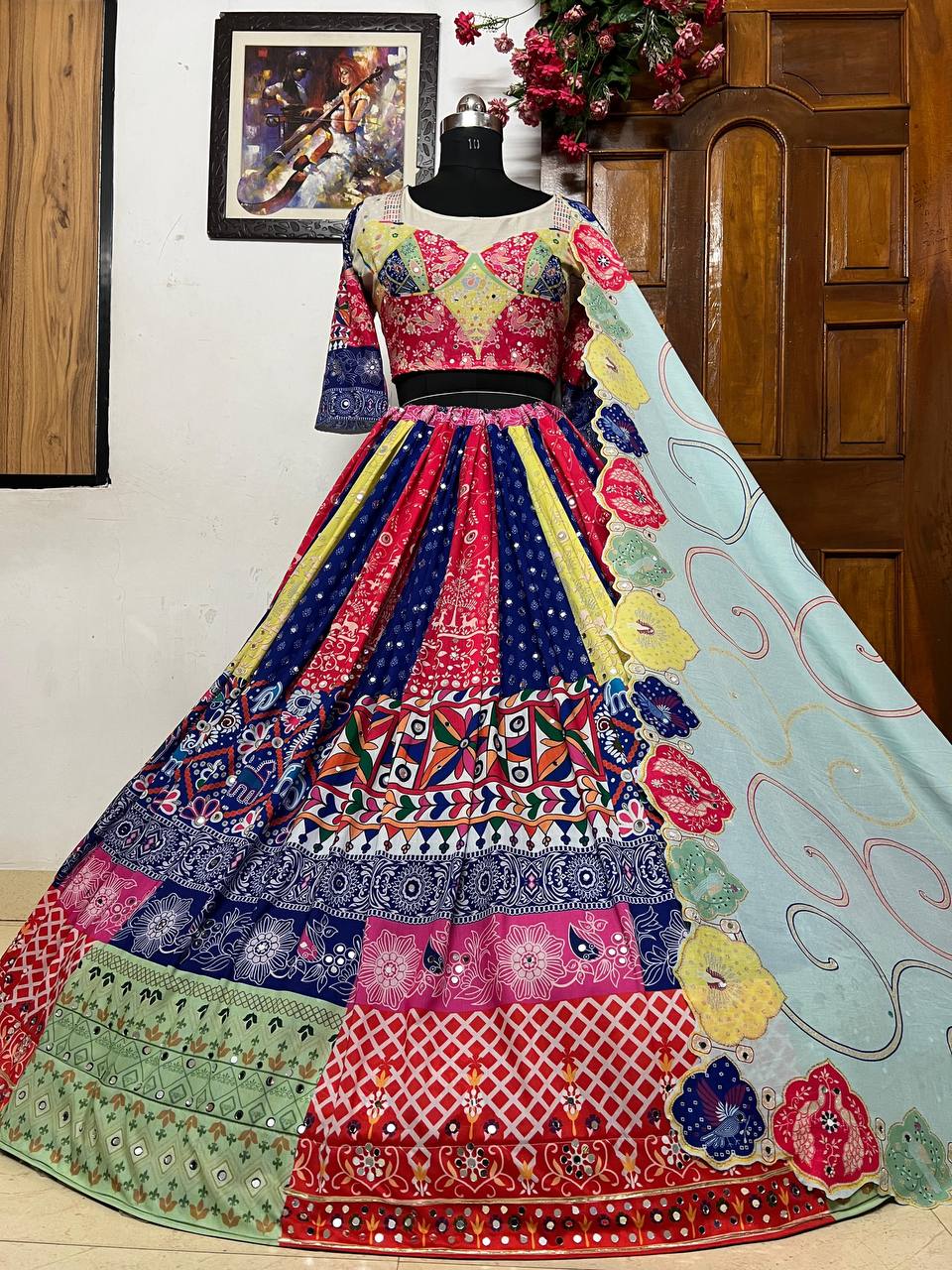 NEW NAVRATRI SPECIAL DESIGNER PRINTED LAHENGA CHOLI