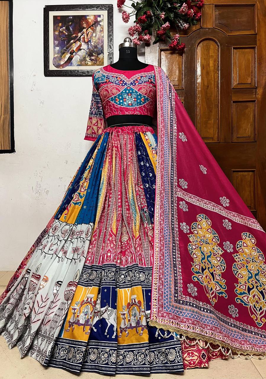 NEW NAVRATRI SPECIAL DESIGNER PRINTED LAHENGA CHOLI