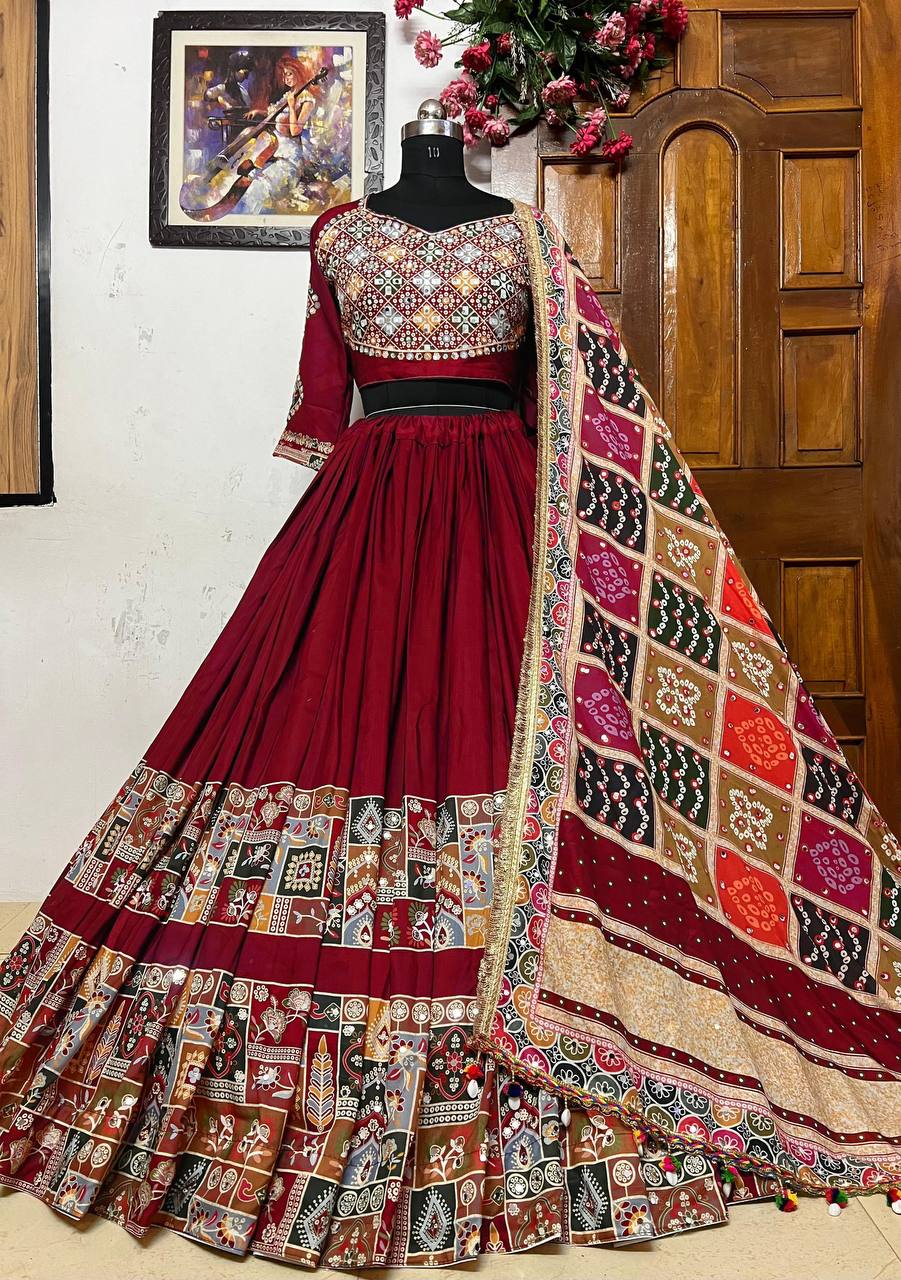 NEW NAVRATRI SPECIAL DESIGNER PRINTED LAHENGA CHOLI