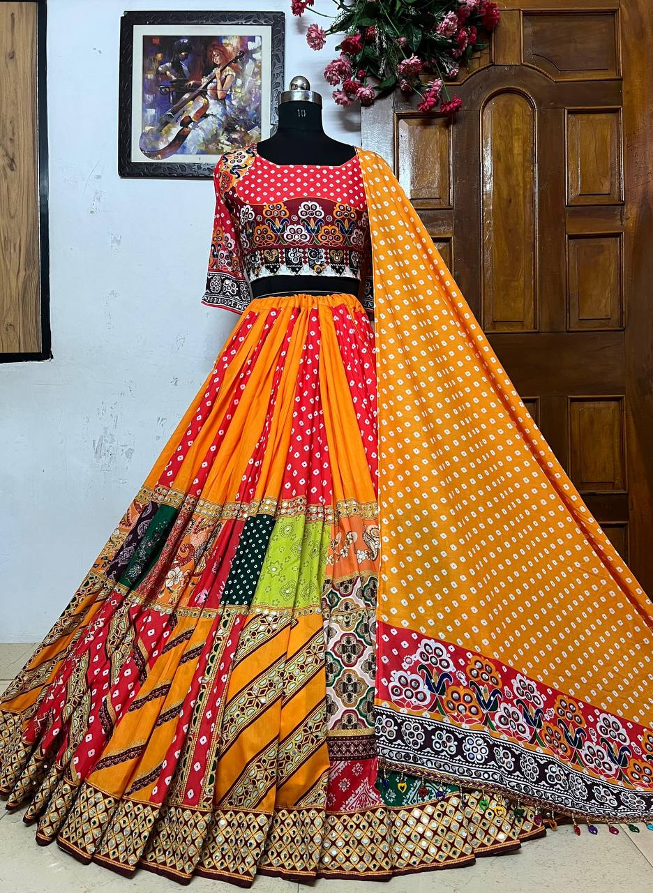 NEW NAVRATRI SPECIAL DESIGNER PRINTED LAHENGA CHOLI