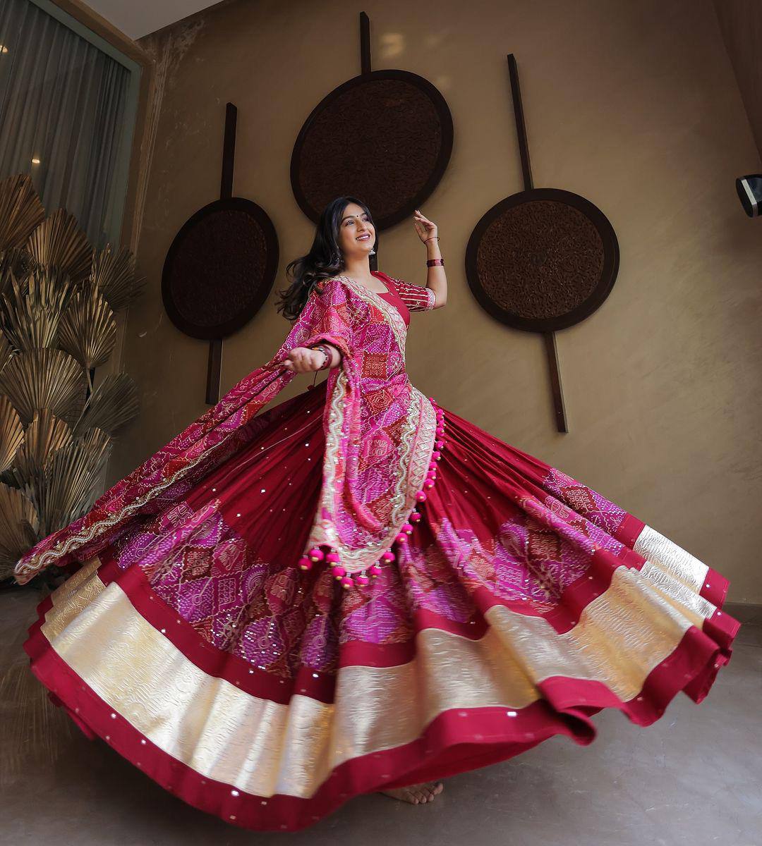 NEW NAVRATRI SPECIAL DESIGNER PRINTED LAHENGA CHOLI