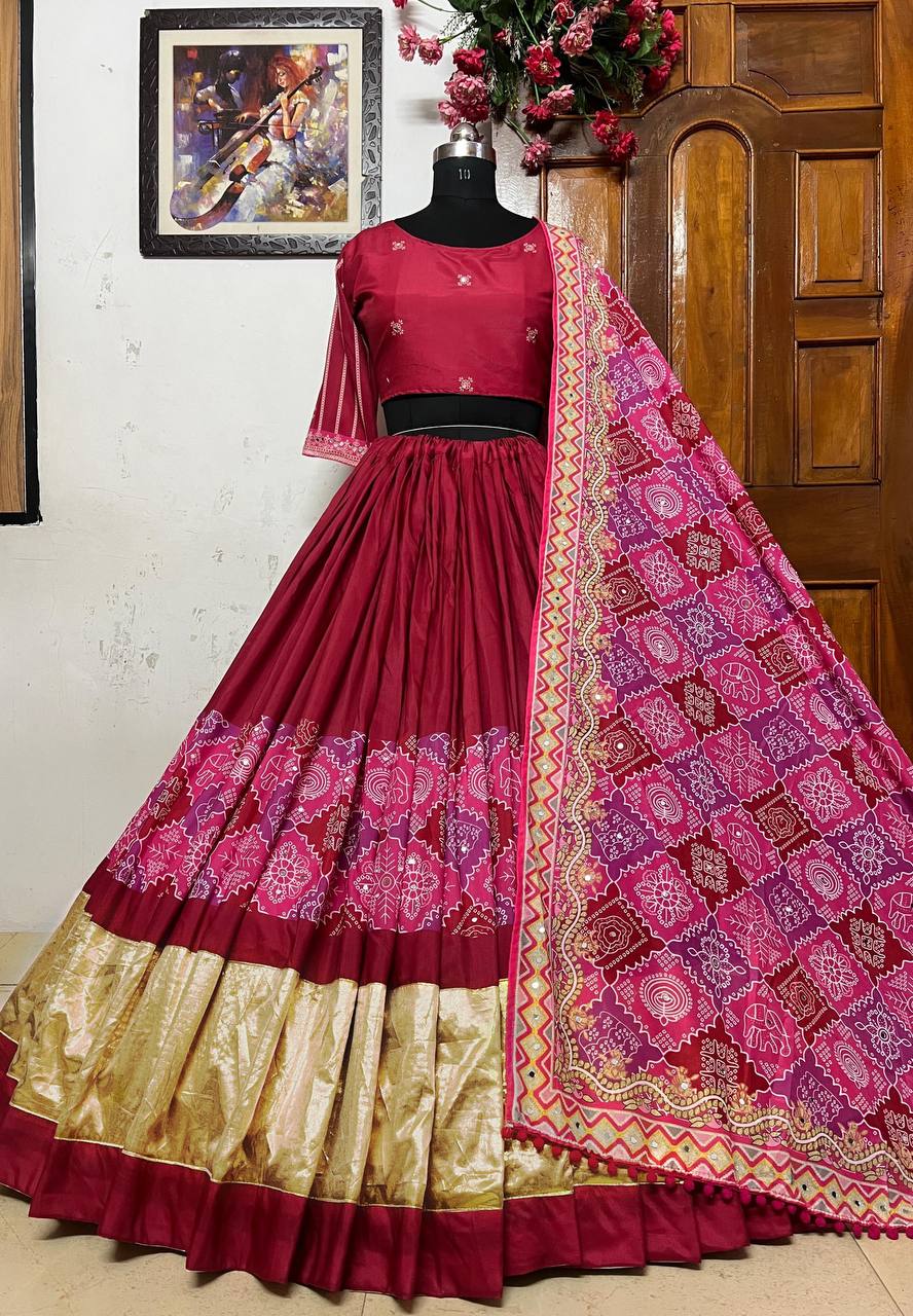 NEW NAVRATRI SPECIAL DESIGNER PRINTED LAHENGA CHOLI
