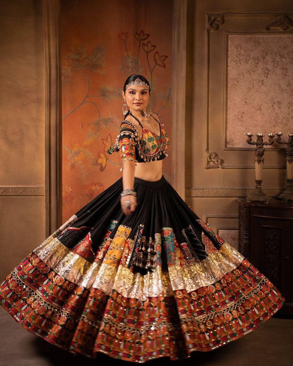 NEW NAVRATRI SPECIAL DESIGNER PRINTED LAHENGA CHOLI