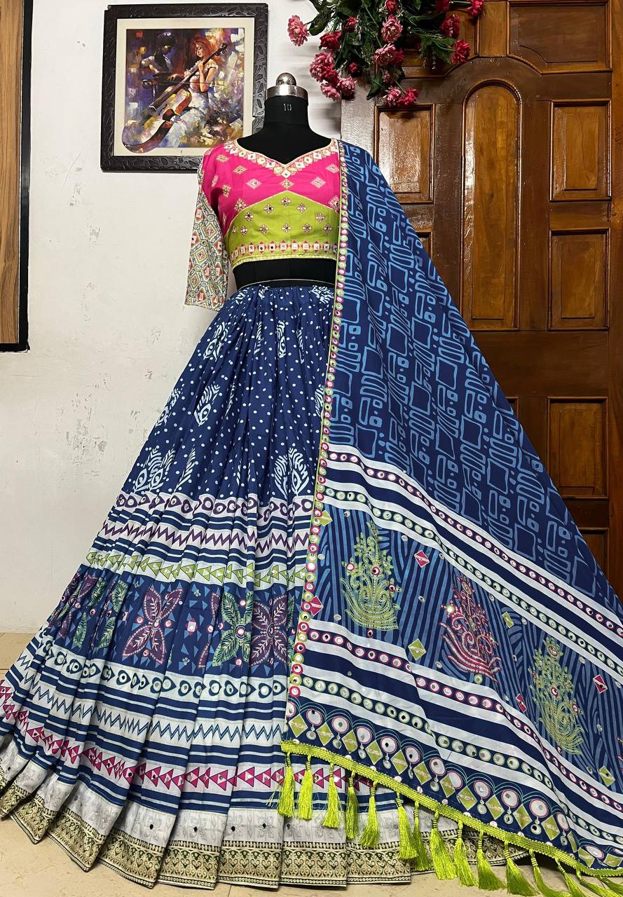 NEW NAVRATRI SPECIAL DESIGNER PRINTED LAHENGA CHOLI