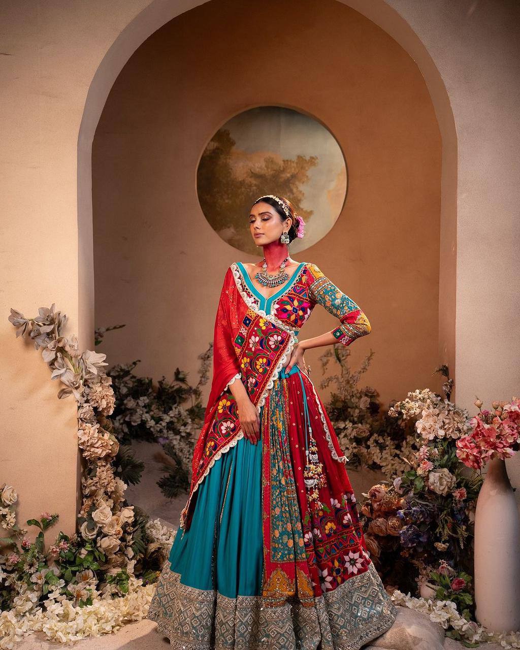 NEW NAVRATRI SPECIAL DESIGNER PRINTED LAHENGA CHOLI