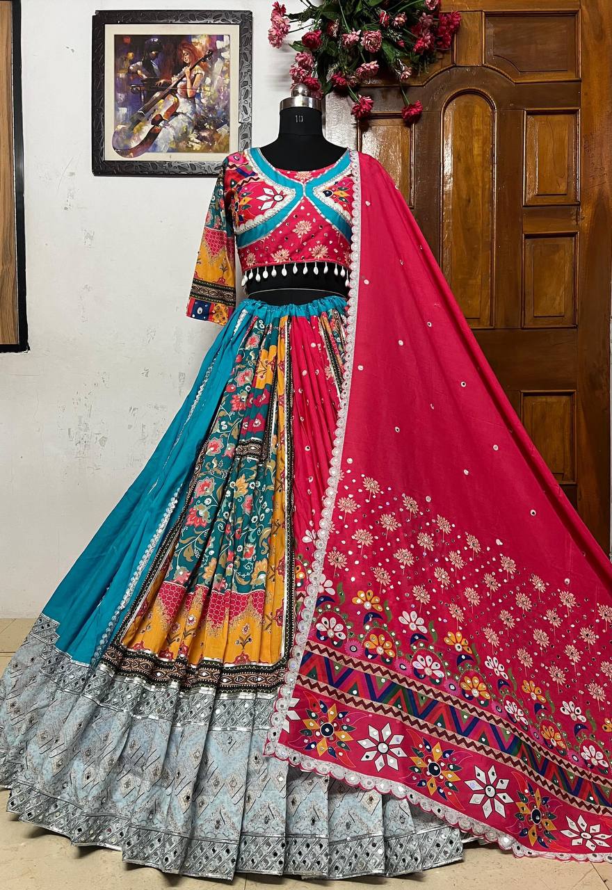 NEW NAVRATRI SPECIAL DESIGNER PRINTED LAHENGA CHOLI