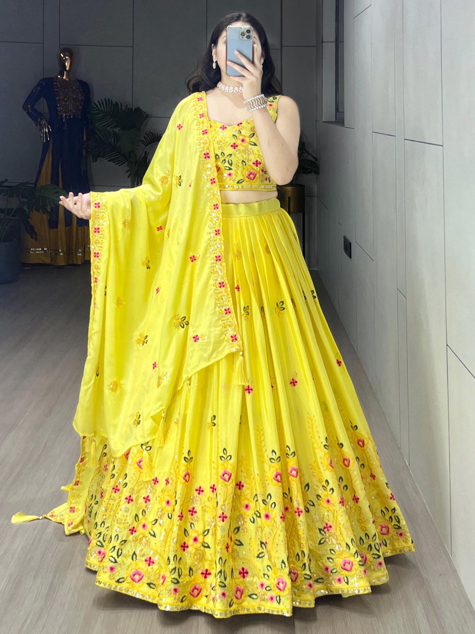 Classical Yellow Embroidery Lehenga Collection