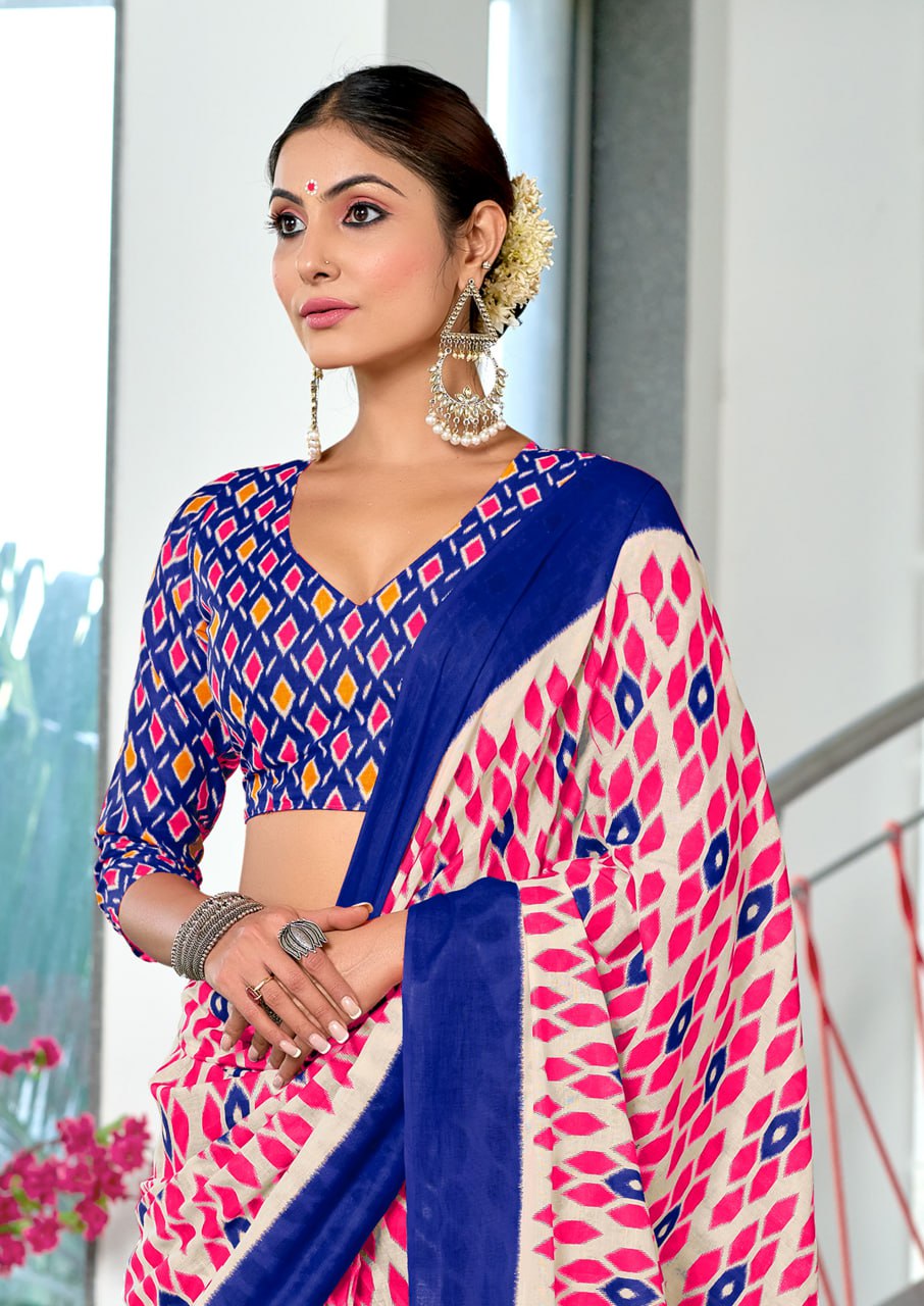 HAND BLOCK PRINT MULMUL COTTON SAREES