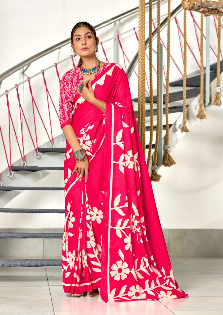 HAND BLOCK PRINT MULMUL COTTON SAREES