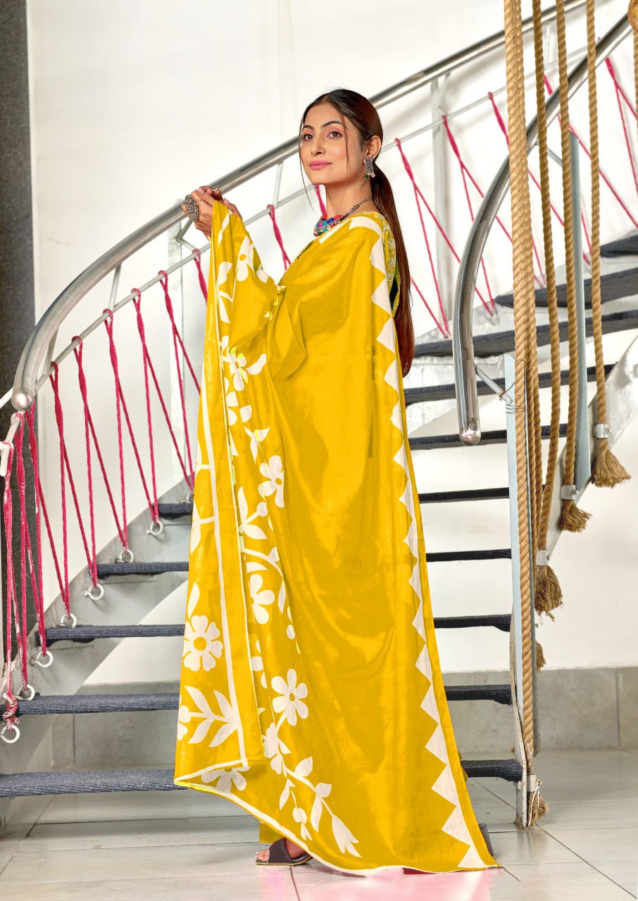 HAND BLOCK PRINT MULMUL COTTON SAREES