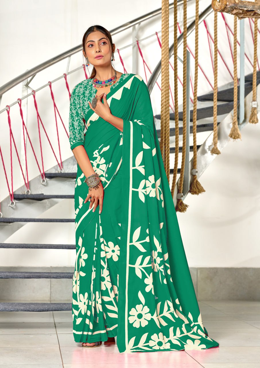HAND BLOCK PRINT MULMUL COTTON SAREES