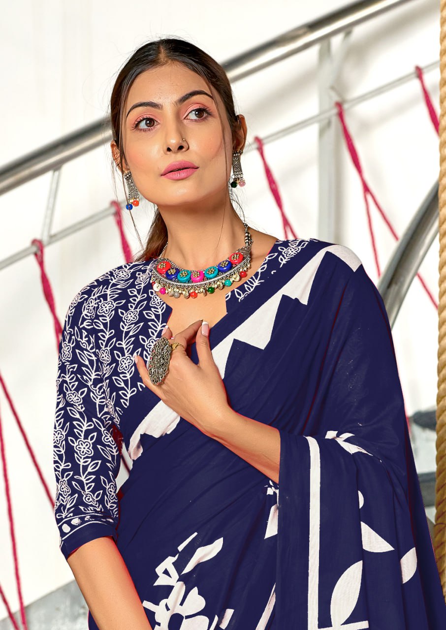 HAND BLOCK PRINT MULMUL COTTON SAREES