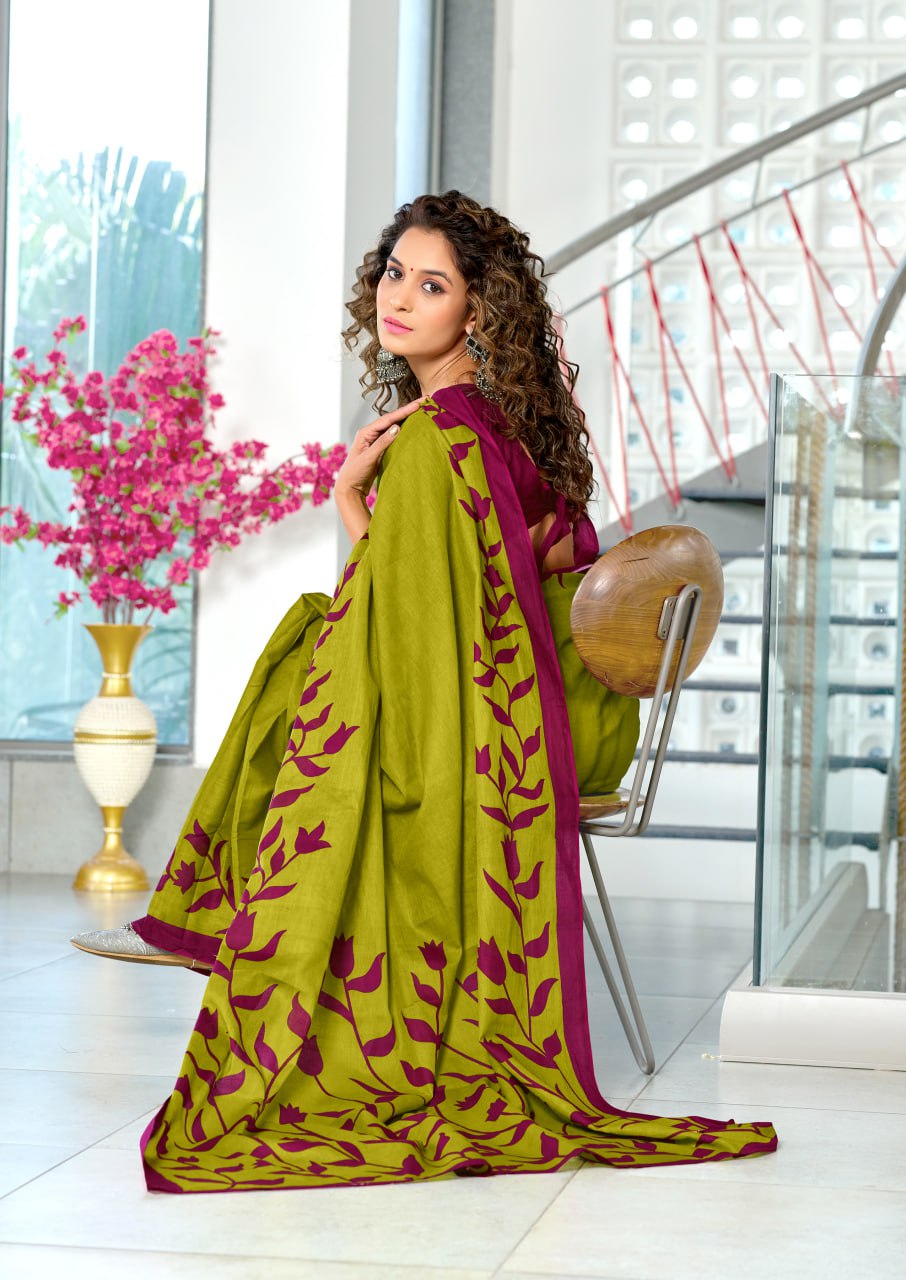 HAND BLOCK PRINT MULMUL COTTON SAREES