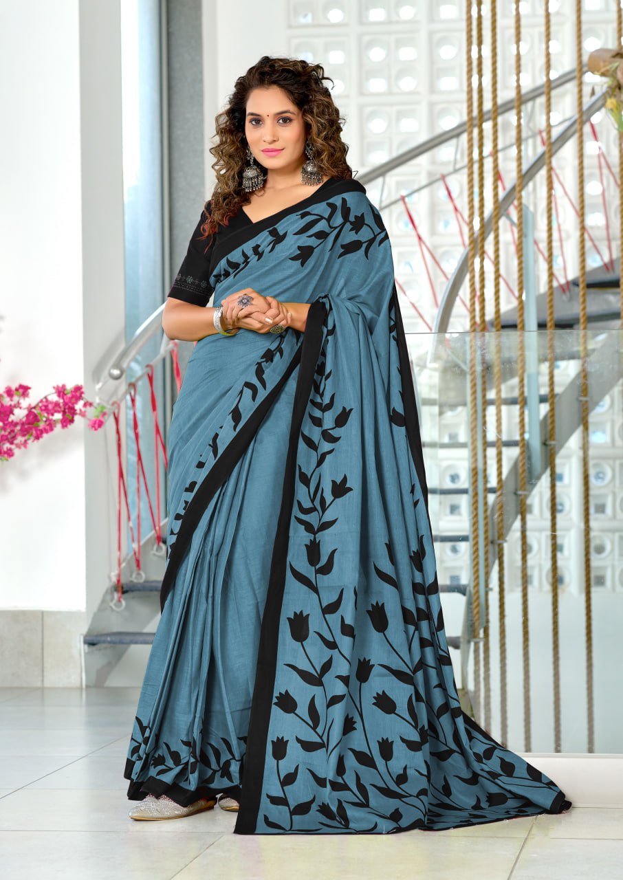 HAND BLOCK PRINT MULMUL COTTON SAREES