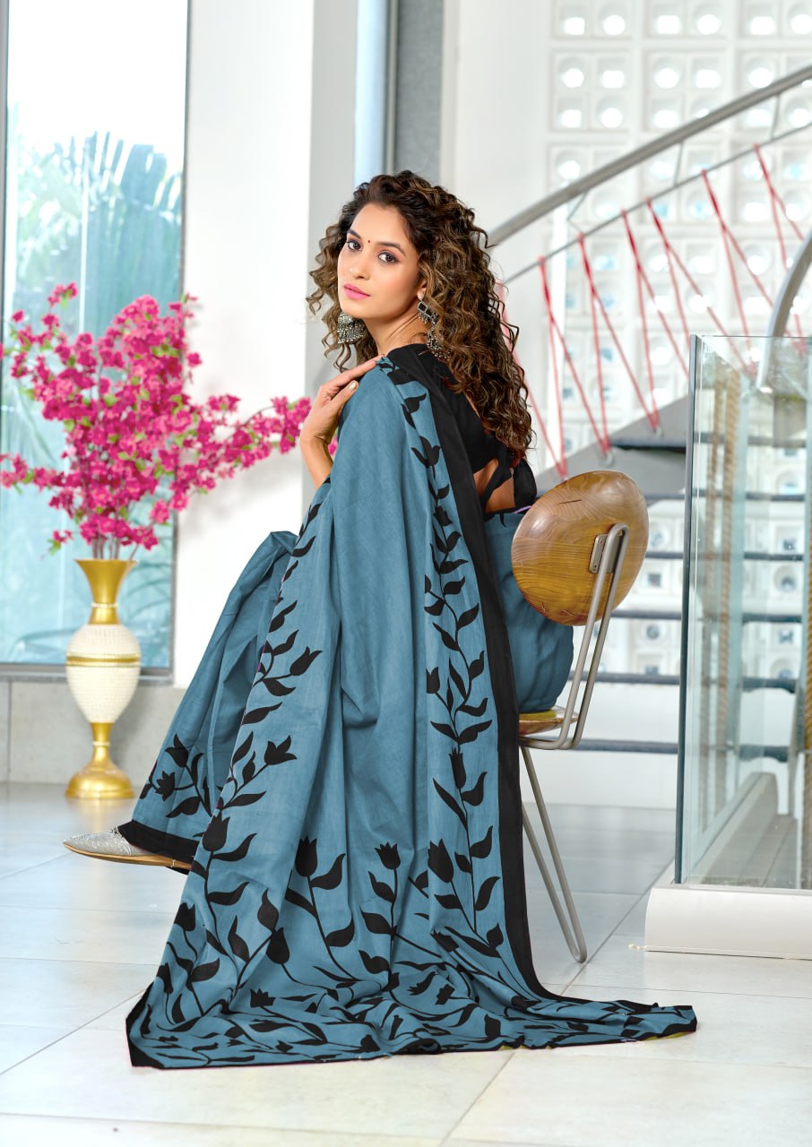 HAND BLOCK PRINT MULMUL COTTON SAREES