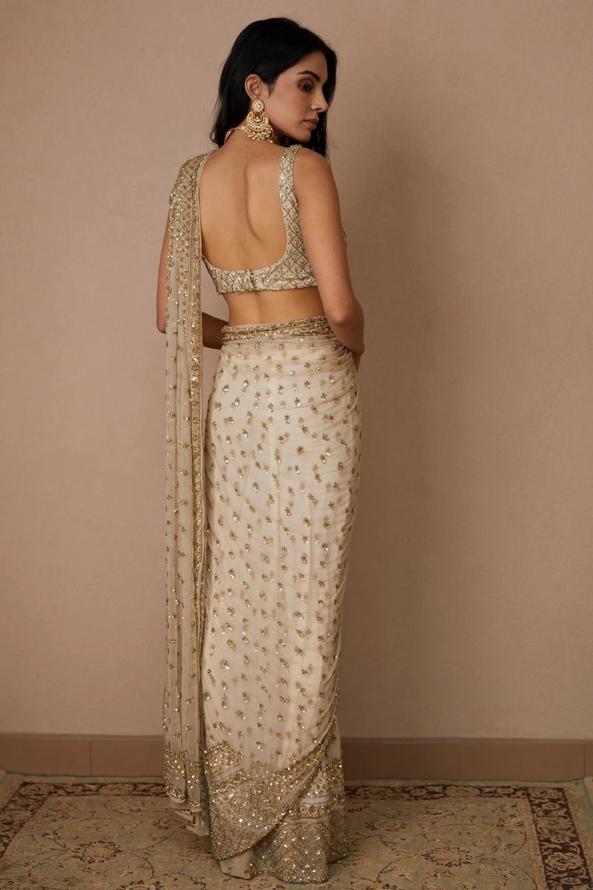 Designer Saree on Soft Butterfly Net