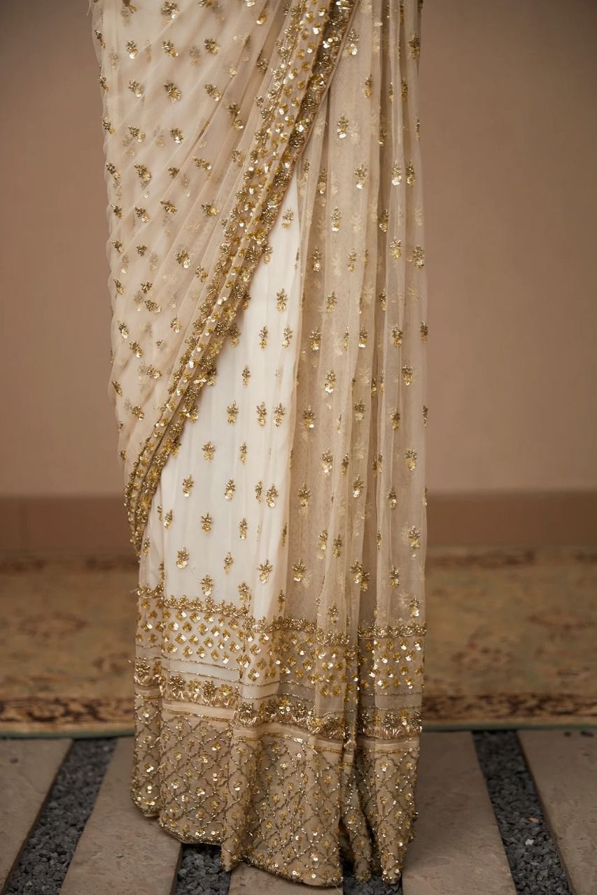 Designer Saree on Soft Butterfly Net