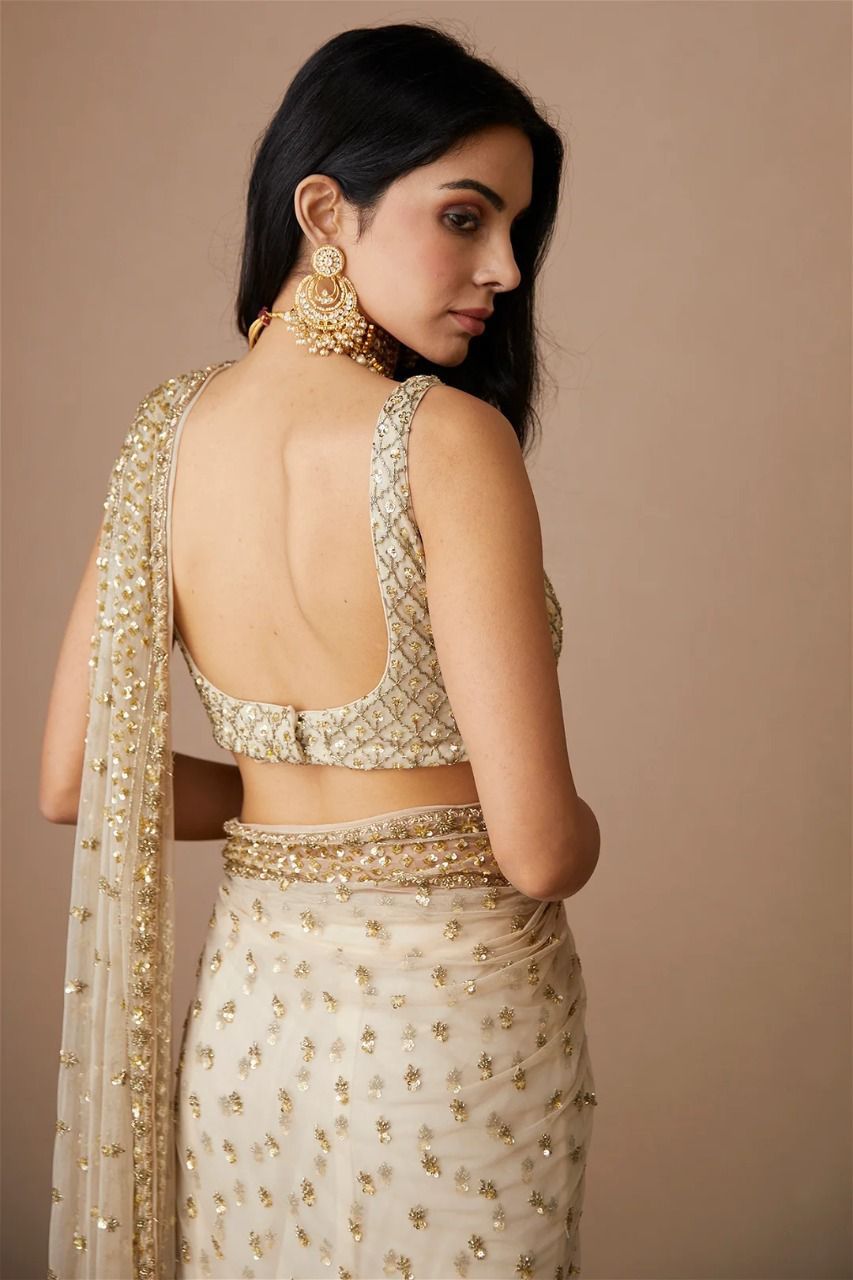 Designer Saree on Soft Butterfly Net