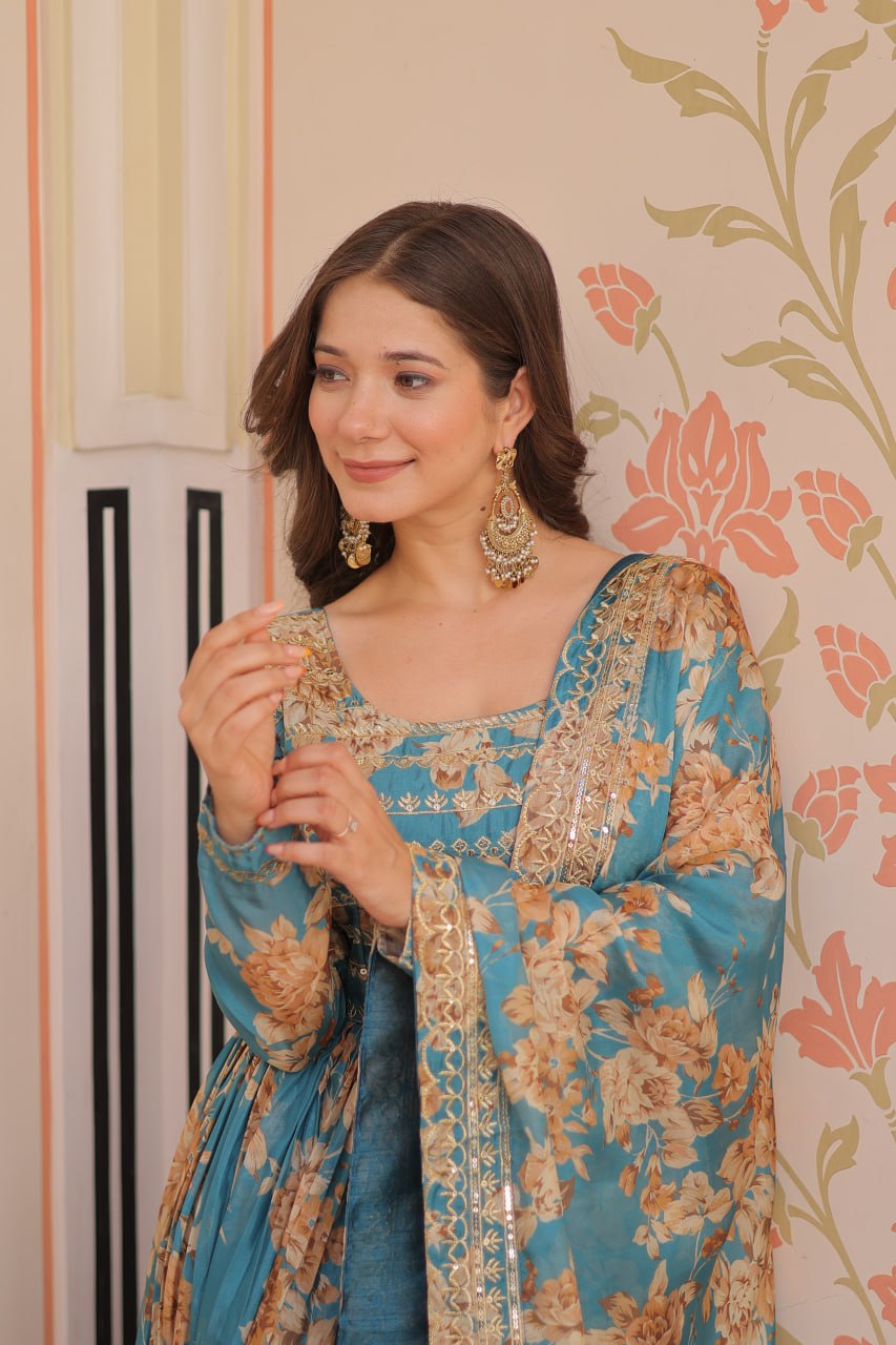 Premium Designer Readymade Gown-Dupatta Collections