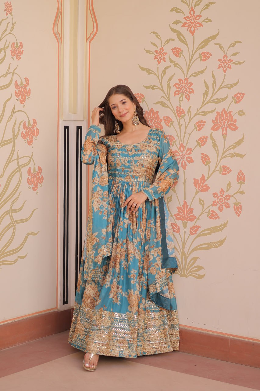 Premium Designer Readymade Gown-Dupatta Collections