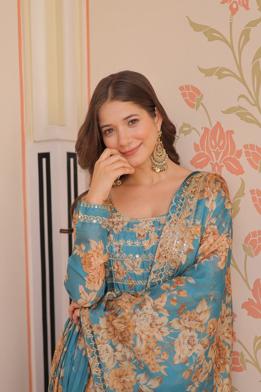Premium Designer Readymade Gown-Dupatta Collections