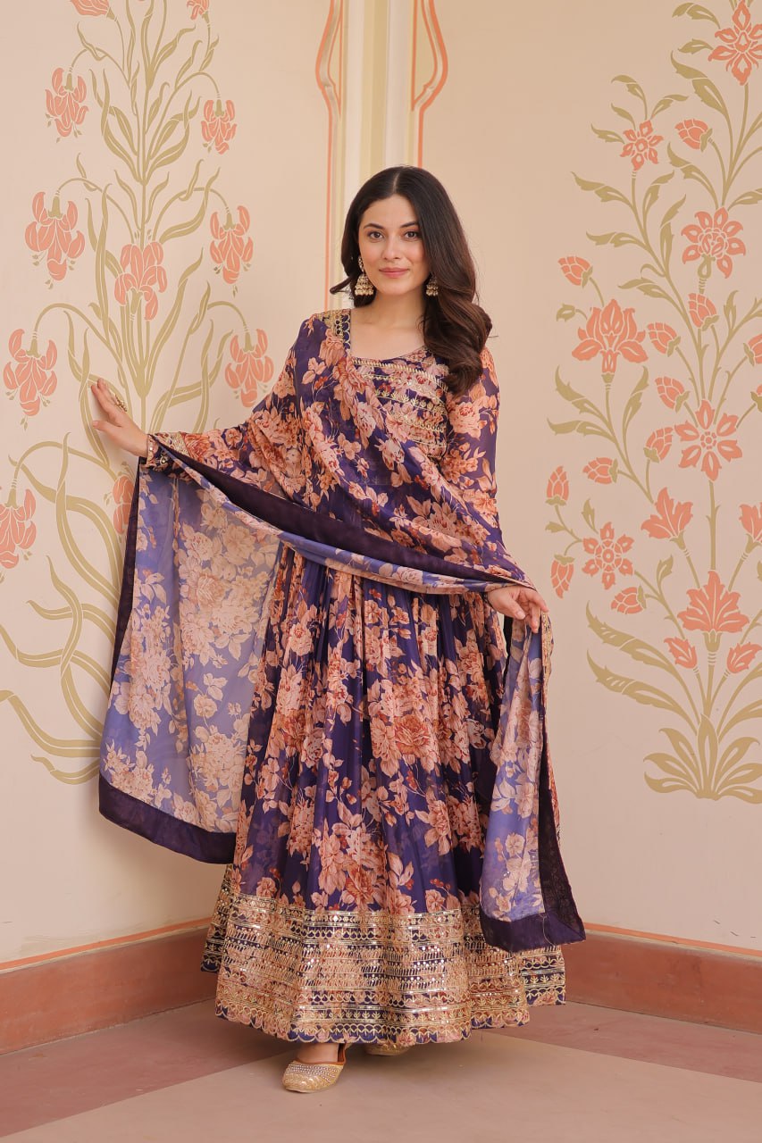 Premium Designer Readymade Gown-Dupatta Collections