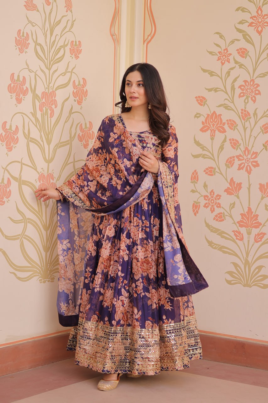 Premium Designer Readymade Gown-Dupatta Collections
