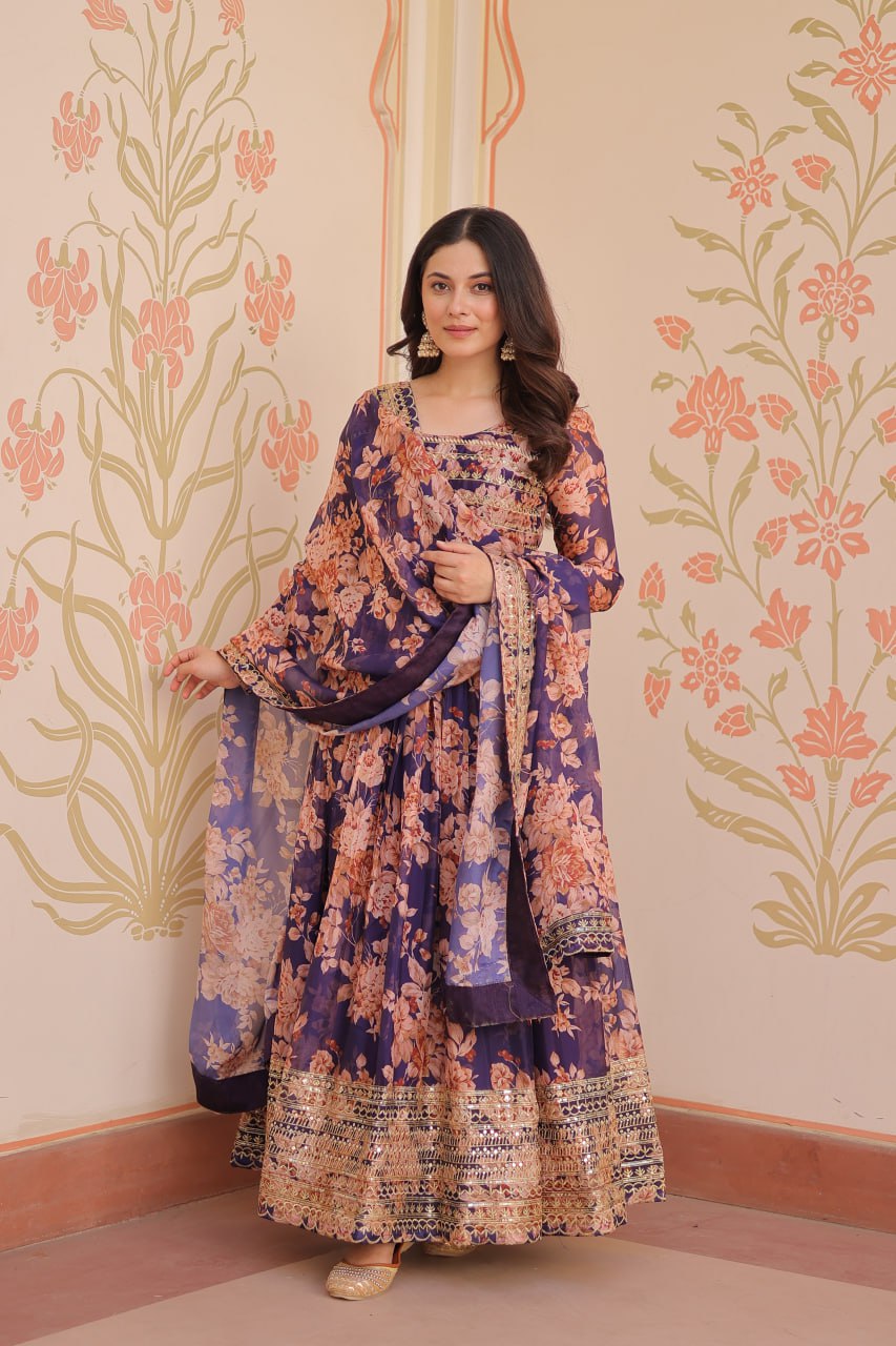 Premium Designer Readymade Gown-Dupatta Collections