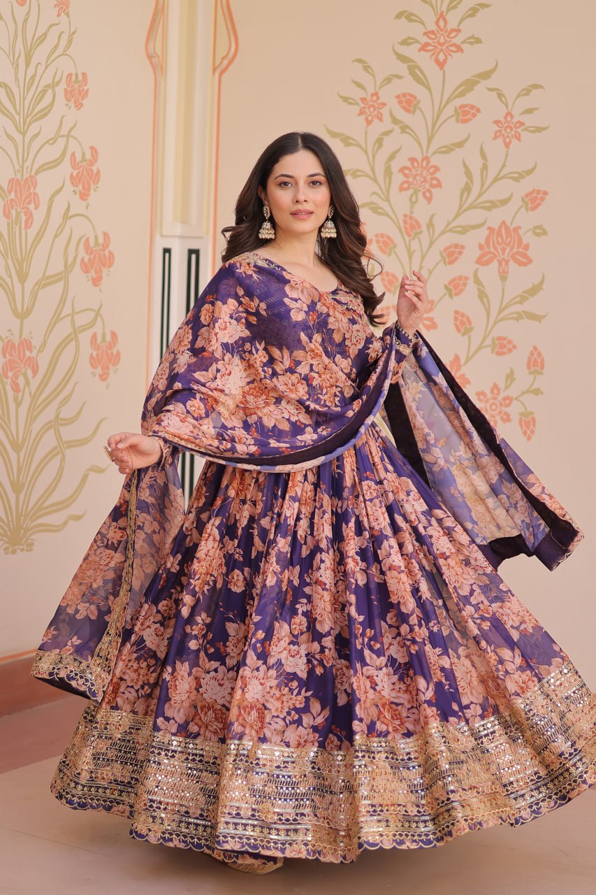 Premium Designer Readymade Gown-Dupatta Collections