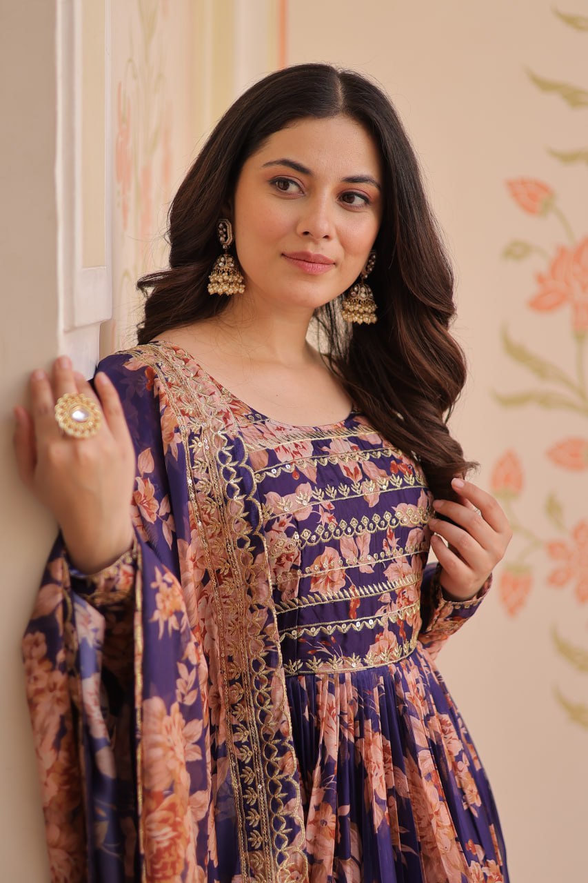 Premium Designer Readymade Gown-Dupatta Collections