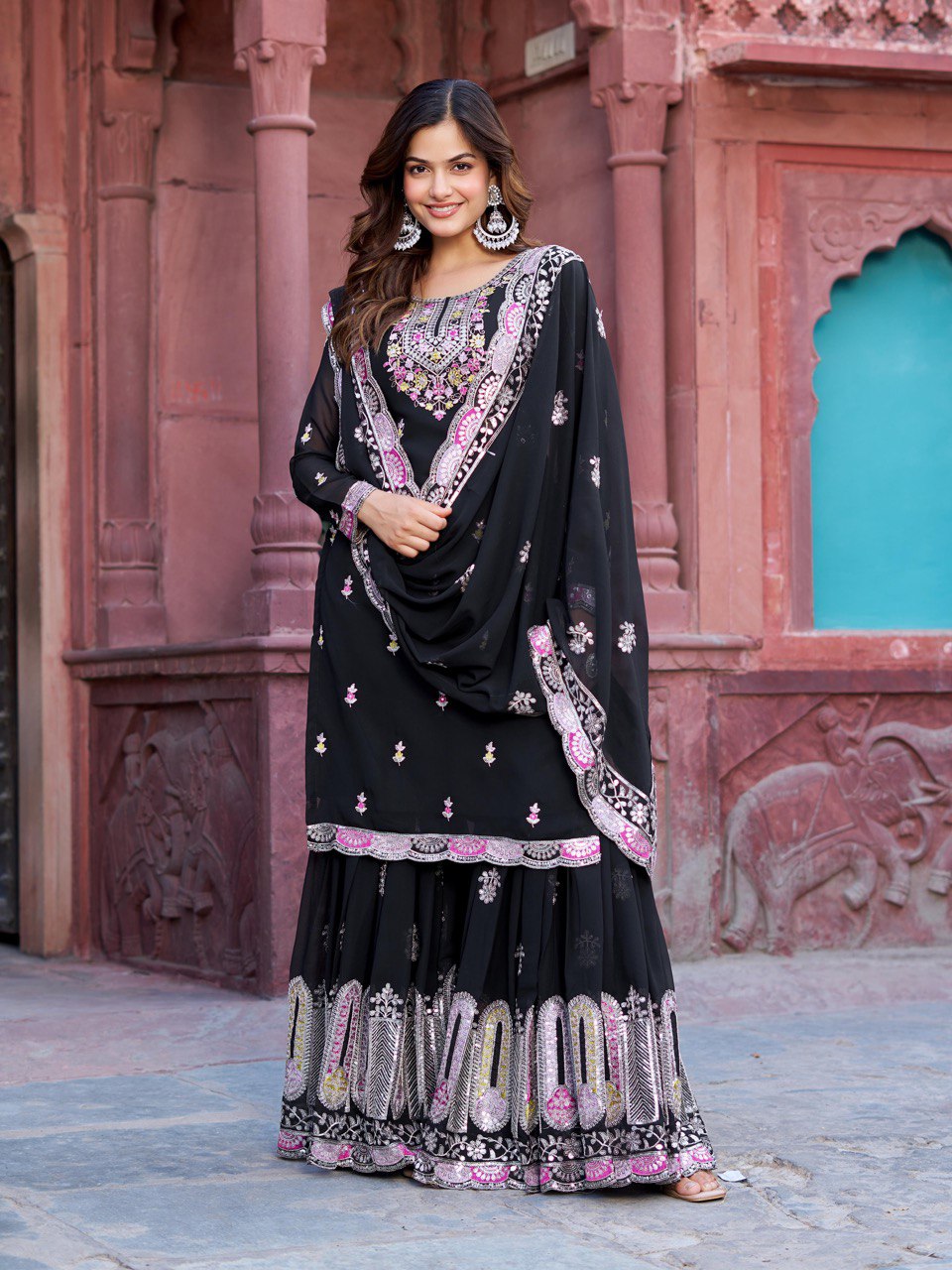 Flared sharara bottom